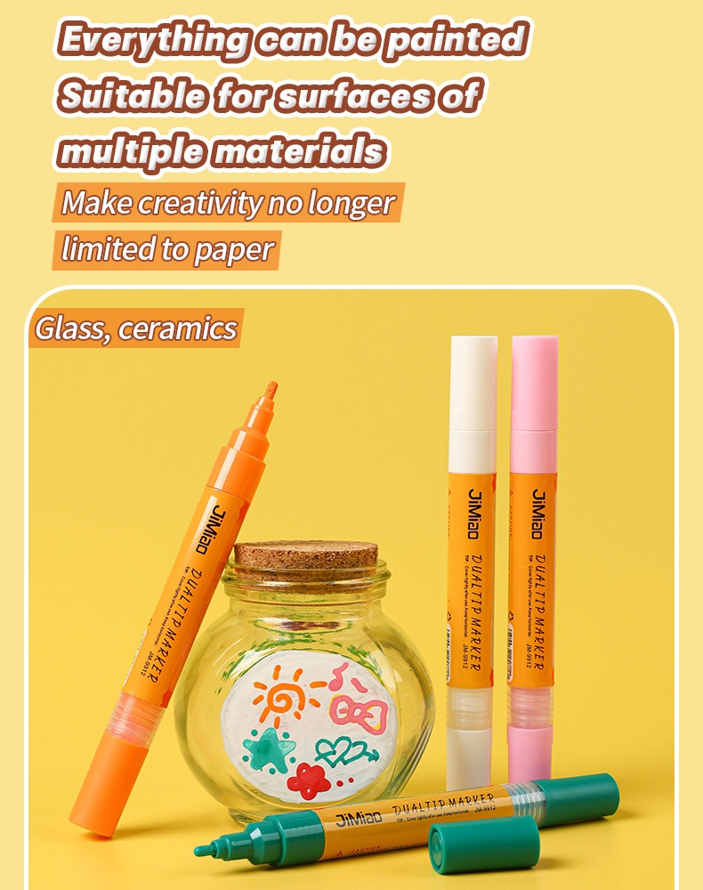 everything can be painted suitable for surfaces of multiple materials -Double-headed Valve Acrylic Paint Markers Pen