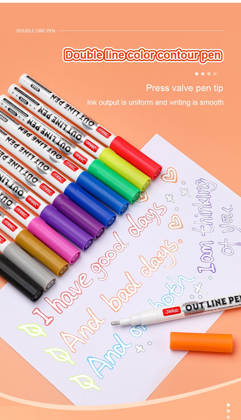 double line color contour pen-Contour Coloring Marker Pen