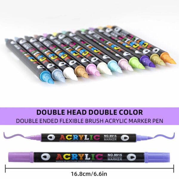 Double Headed Different Color Acrylic Marker Pen-9915 (2)