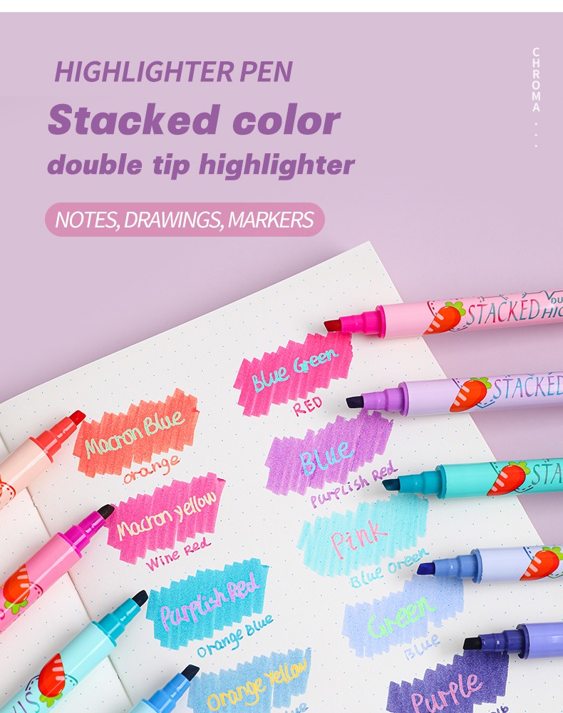 highlighter pen-Double-headed Acrylic Coloring Markers Set