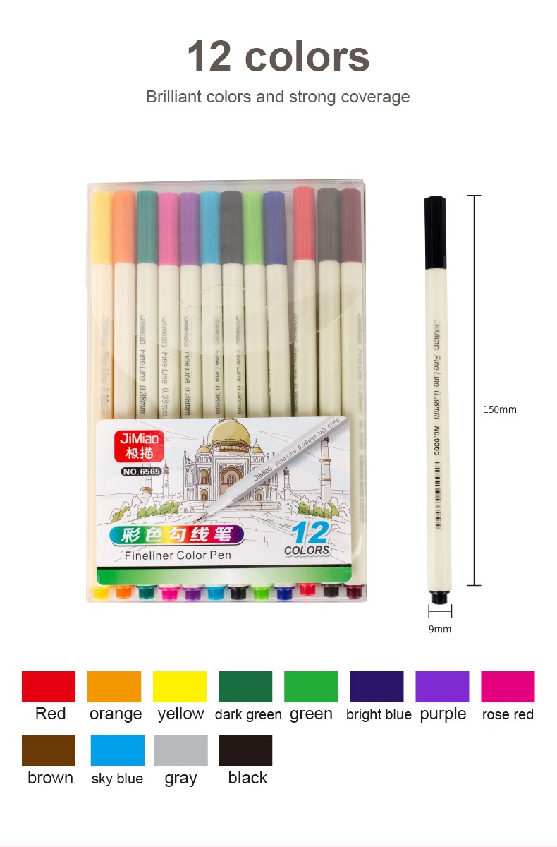 12 colors-Needle Tip Acrylic Marker Pens