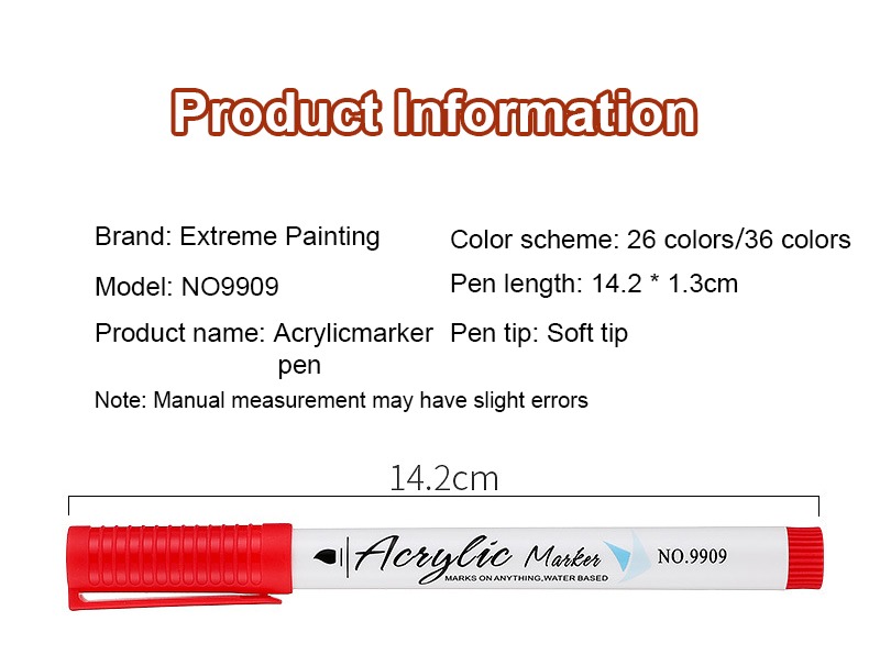 product information-Soft-headed Acrylic Markers Paint Pen Set