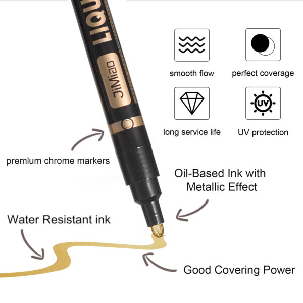 Waterproof Acrylic Metal Color Markers Set